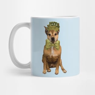 Happy New Year Pitbull - Black and Gold Mug